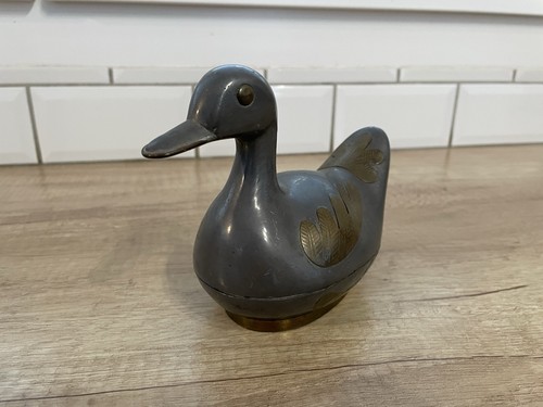 Canard étain avec dorures - canard,