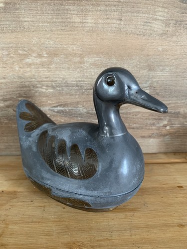 Boite canard étain - étain, décor